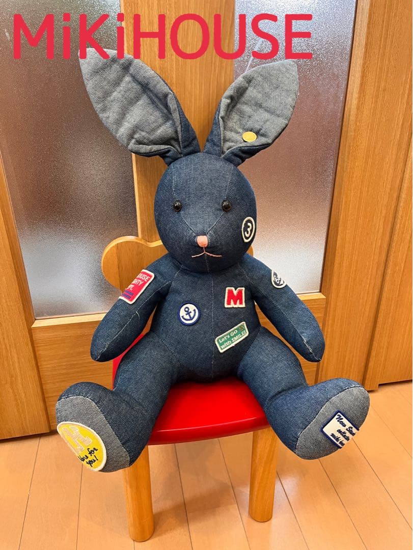 超希少⭐︎新品同様ミキハウス⭐︎ぬいぐるみ　うさぎ　デニム