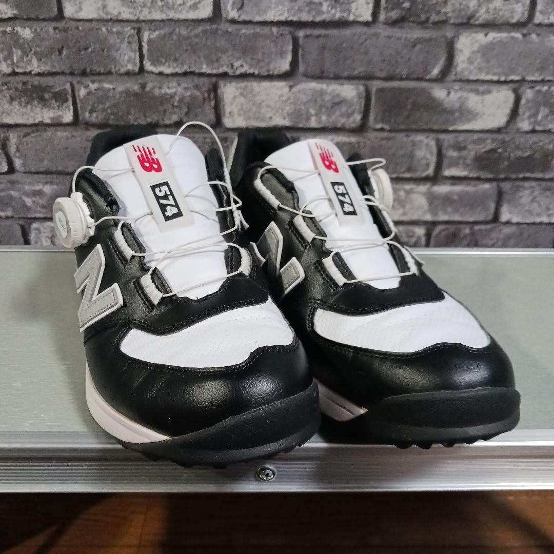 New Balance 574 ブラック/ホワイト ゴルフシューズ