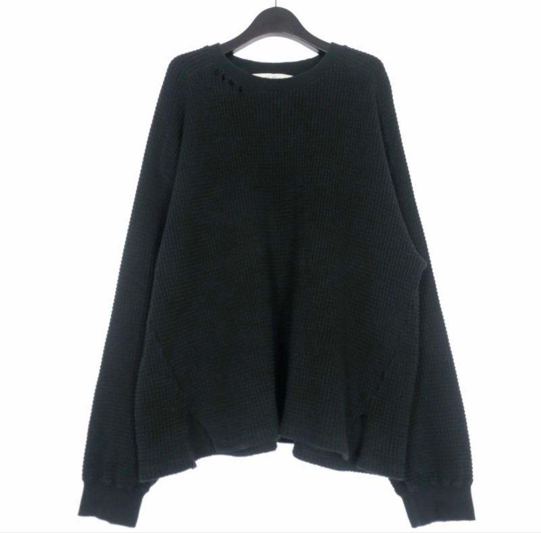 トップス ANCELLM 23AW DAMAGE HEAVY WAFFLE