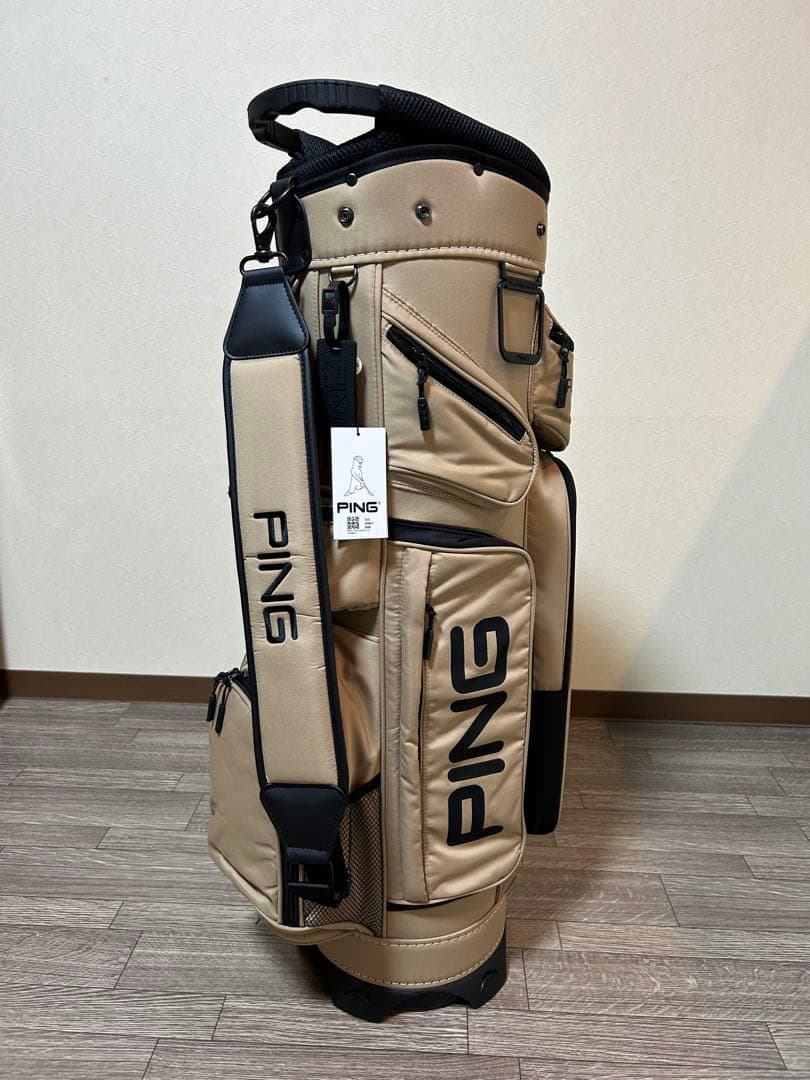PING 自立式キャディバッグ　未使用品　10ポケットで収納力抜群！キャメル