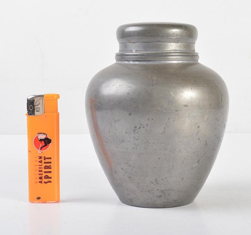 煎茶道具　古錫　点銅款　茶壷　茶心壷　約819g　G　R4575