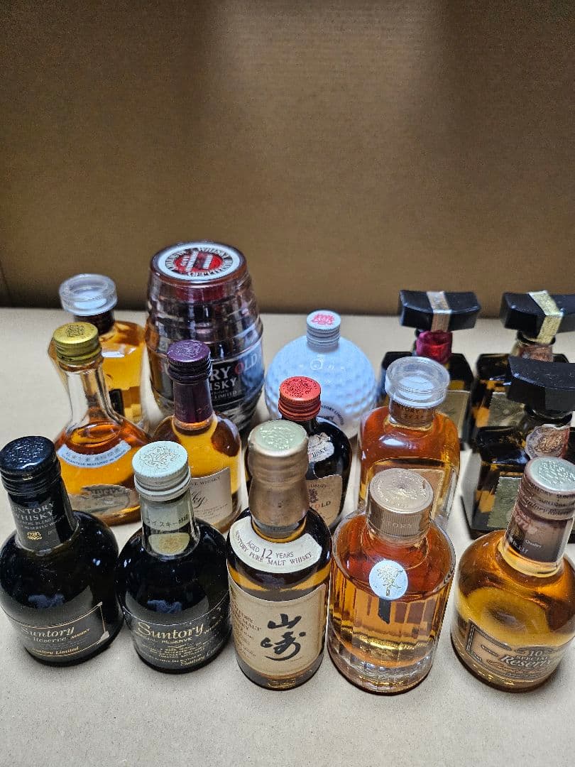 ウイスキー山崎、響、ミニボトル15本セット[古酒]