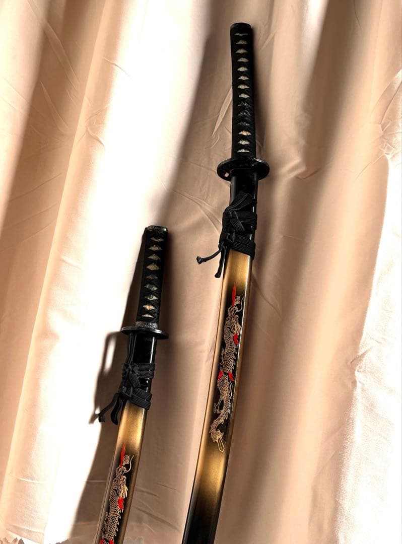 [まとめ売り]模擬刀 傷多数昇龍之太刀 昇龍之脇差 開運 日本刀[値下げ交渉可]