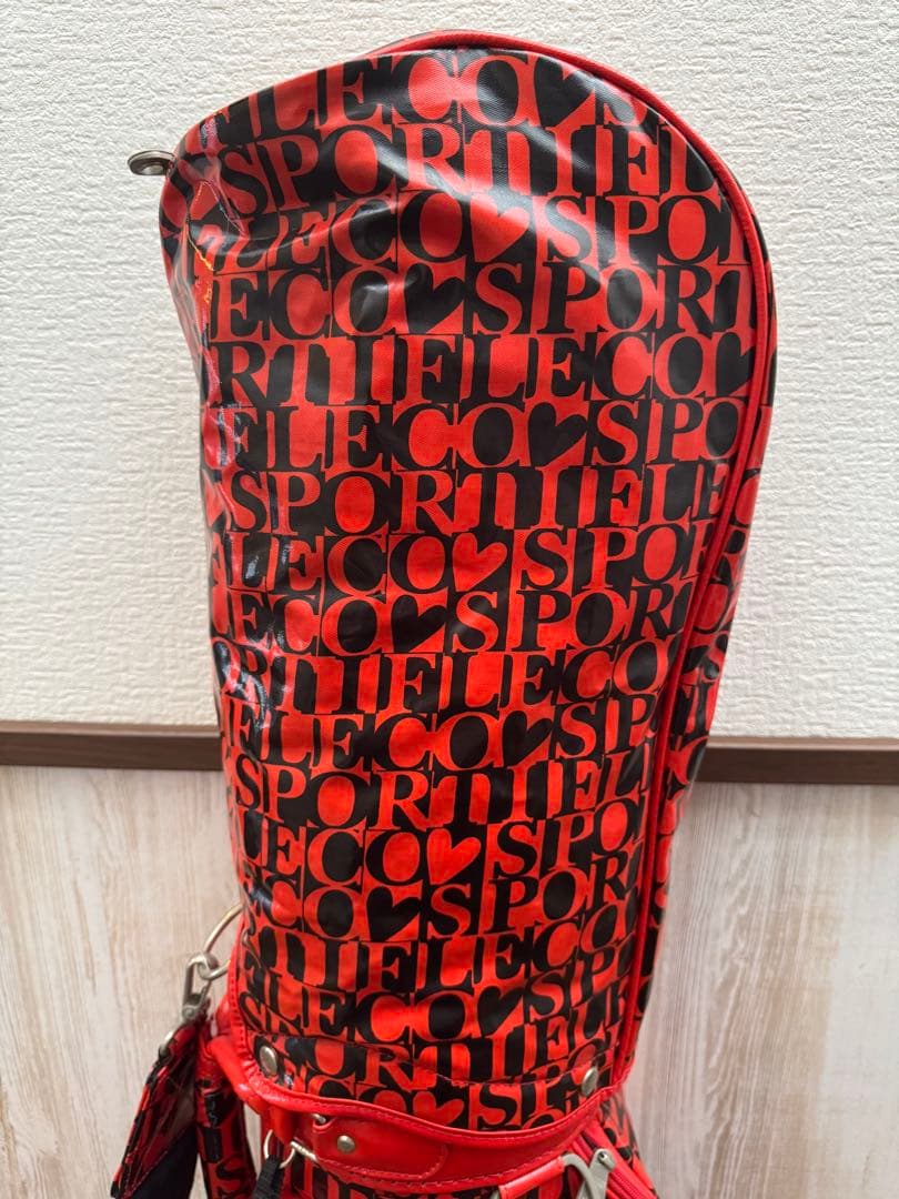 reisuke1020 le coq sportif ゴルフバッグ 赤黒