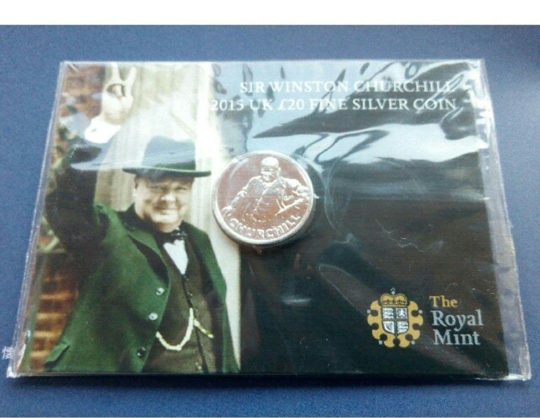 英国 イギリス￡20ポンド銀貨999ag 15.71g27mmチャーチルデザイン