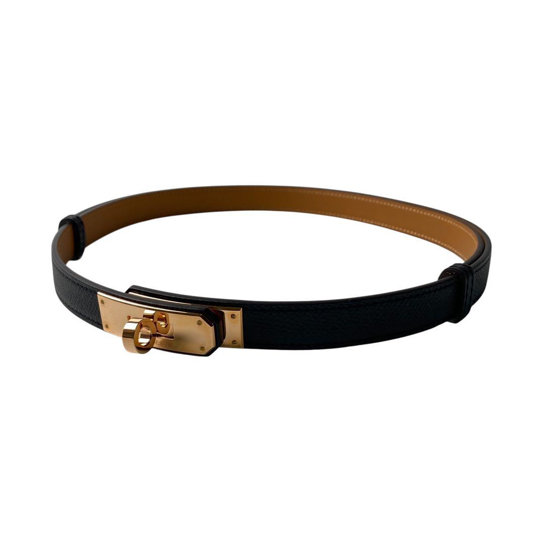 美品 エルメス HERMES ケリーベルト W刻印 ピンクゴールド PG