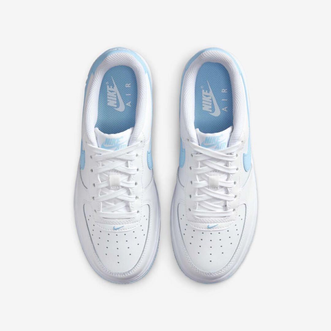 【新品24.5cm】NIKE｜エアフォース１GS｜ホワイト/アクエリアスブルー