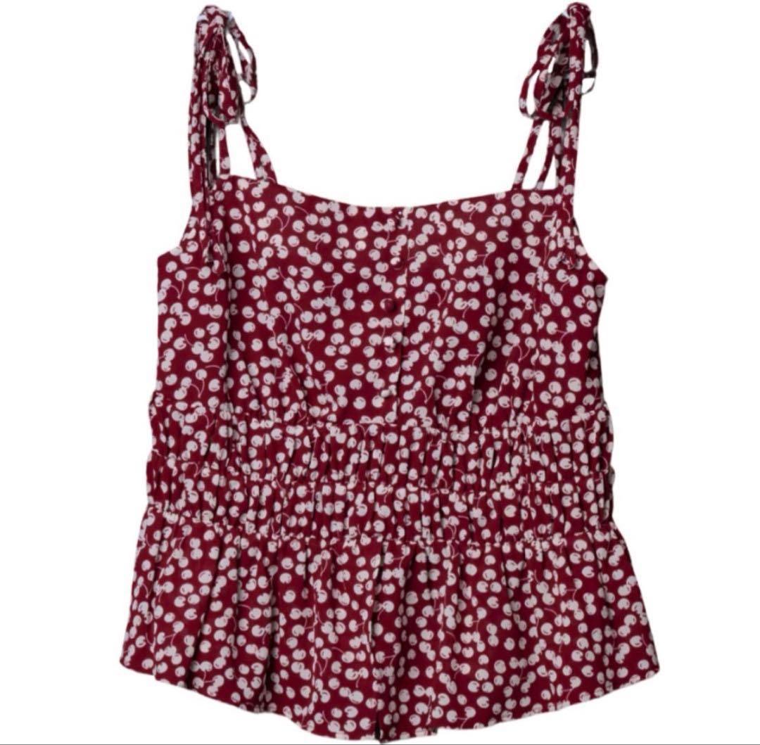 トップス Cherry Pattern Strap Top / Her lip to