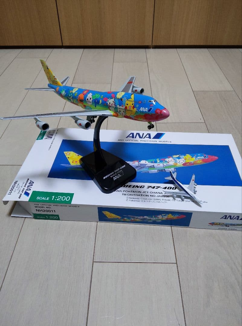 【美品】1/200NH20011ANAポケモンジェットお花ジャンボ＋ミニジャンボ