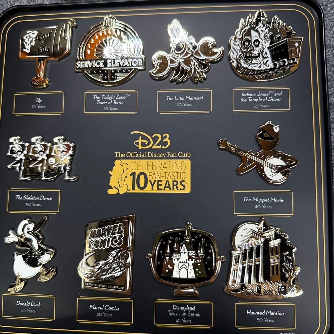 D23 ディズニーファンクラブ 10周年 ピンバッジセット