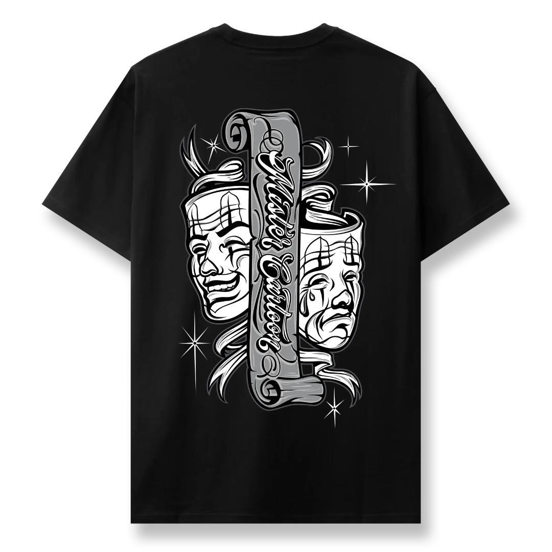 ミスターカートゥーン メジャーリーグ クラウン マスク Tシャツ グレー 黒