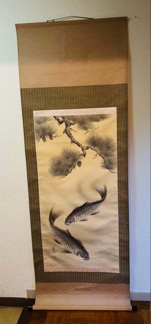 草風　水墨画 山水画 風景画 掛け軸 壁掛け飾り