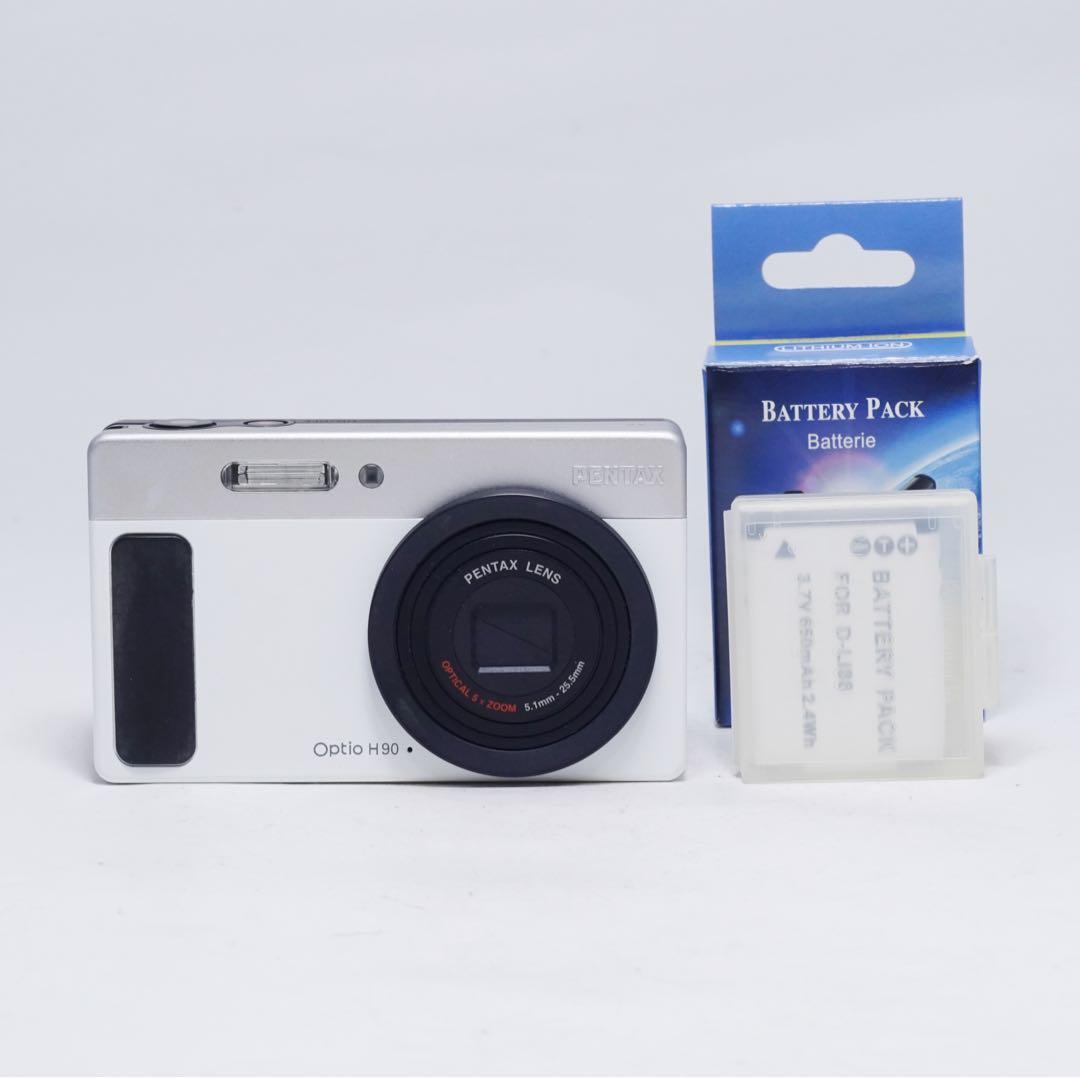 動作確認済 極美品 PENTAX Optio H90 ホワイト コンデジ