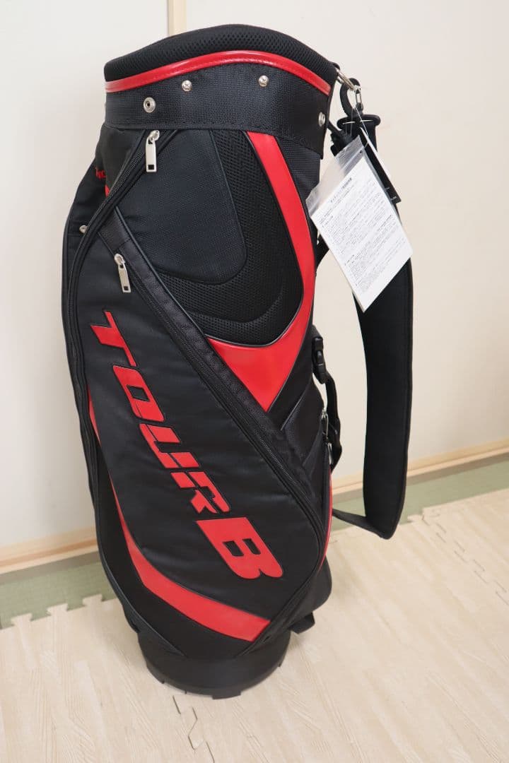 TOURB ゴルフキャディバッグ 赤黒