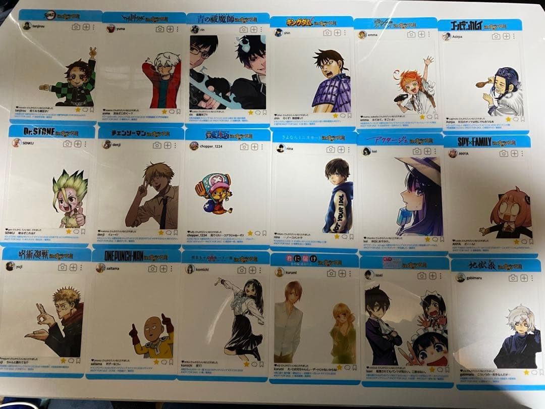 【ジャンプ!!】【18枚セット!!】 SNS風 プレミアム キャラクターカード