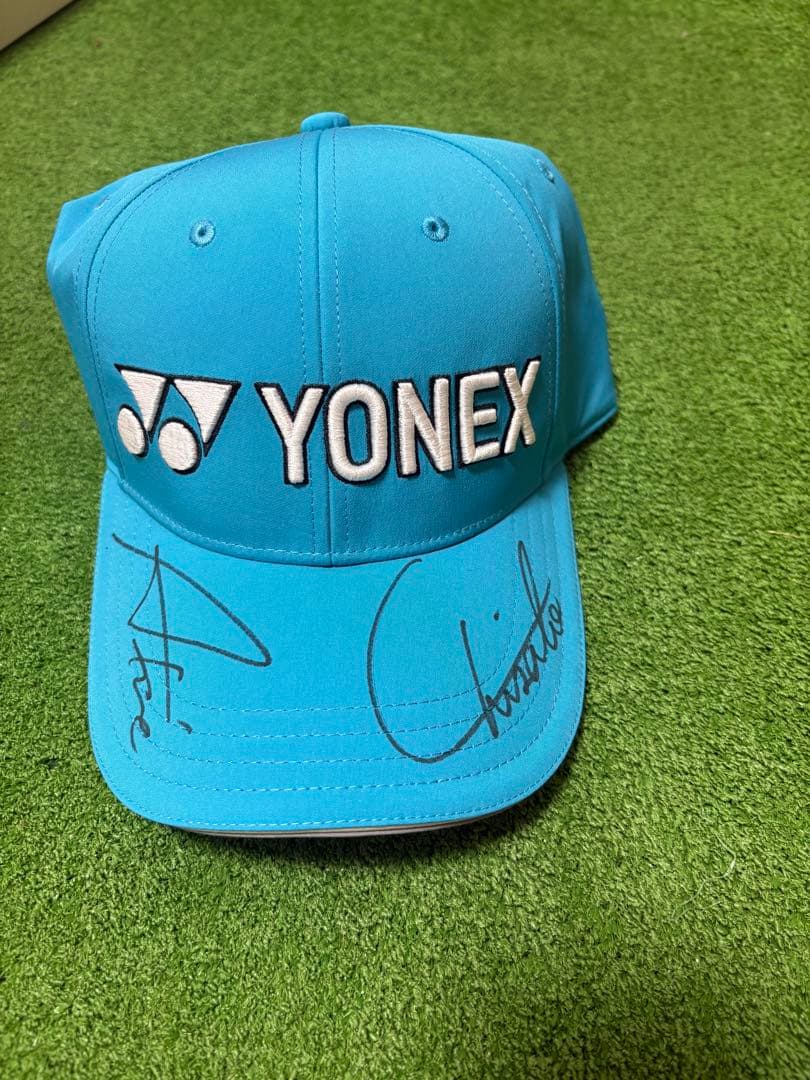 YONEX サイン入りキャップ 水色