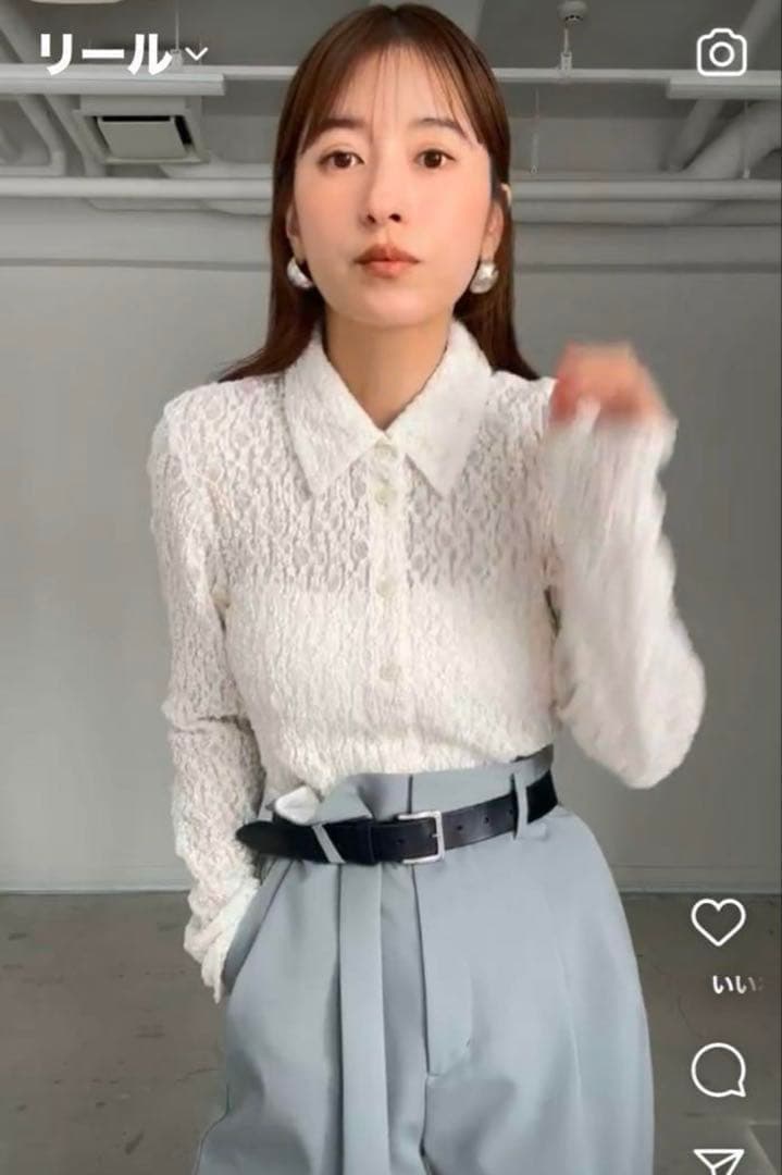 【CLANE】 Lady lace shirt アイボリー サイズ1