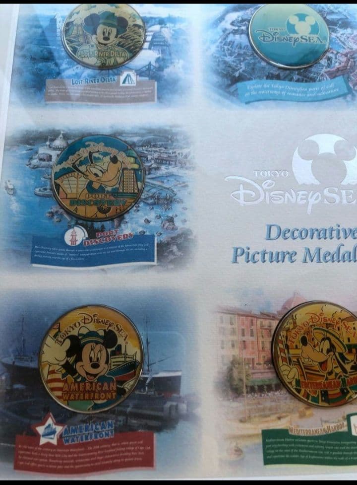 東京ディズニーシー開業記念デコラティブピクチャーメダルセット　額入り　未使用
