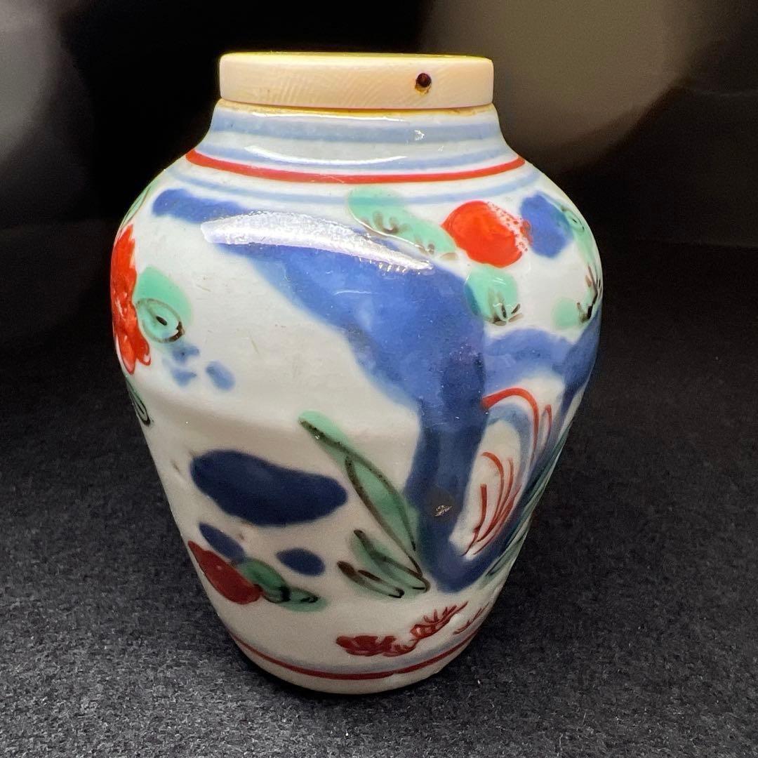 中国明時代　南京赤絵茶壷　極上蓋付　高さ9.3㎝　東Y7-1203☆2Fトヒオコ