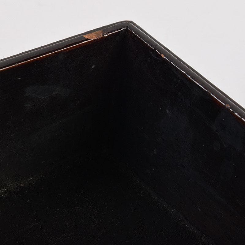中国　漆塗　山水人物文　文箱　硯箱　V　R8958