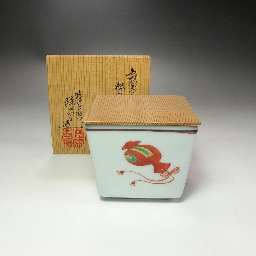 Ｓ３３２　茶器　『色絵宝づくし画』『替茶器』『京焼』『清閑寺窯　杉田祥平造』共箱