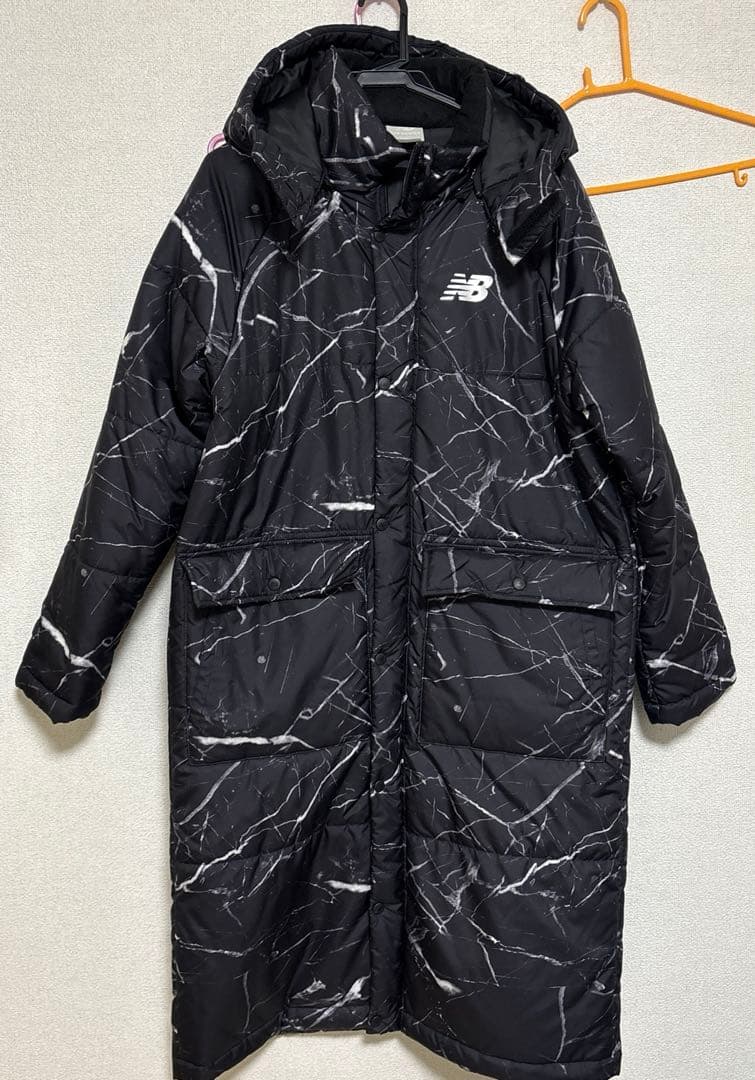 美品 new balance マーブルパターン ベンチコート Sサイズ