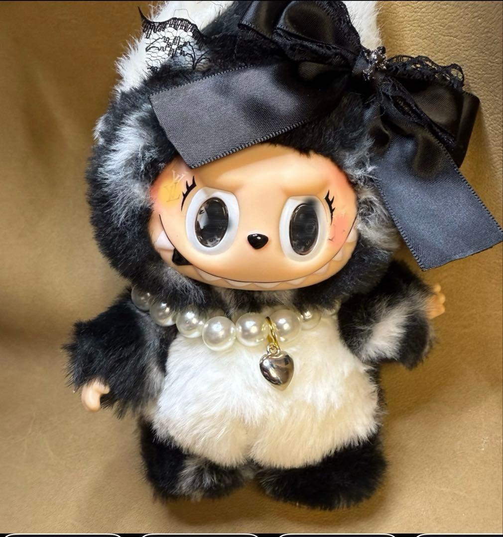 海外限定　ZIMOMO ジモモ　カスタム　高品質　黒白　ふわふわ　りす
