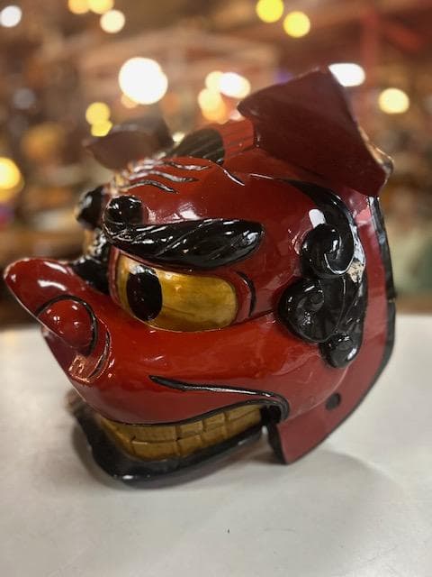 獅子頭　獅子舞　雄・雌　縁起物　実物木彫