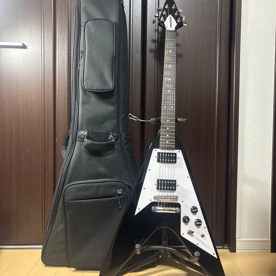 フライングV【PlayTech】エレキギター　BLACK