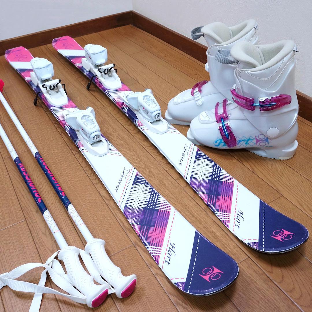 メンテ済 118cm 靴21cm HART カービングスキーセット (120