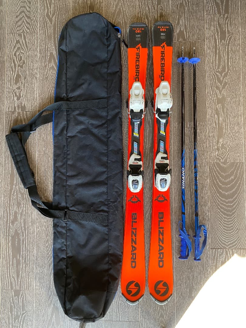 BLIZZARD TERRAIN スキー板120cm,シナノポール、スキーケース