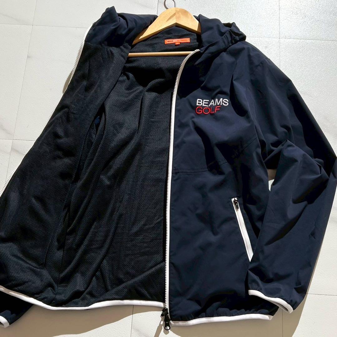 極美品✨24AW ビームスゴルフ 撥水ストレッチ フルジップフーディー ネイビー