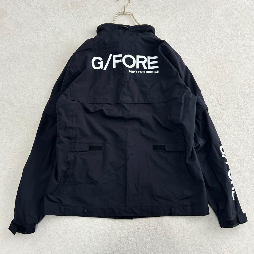 G/FORE ゴルフ 2way ジャケット ロゴプリント ジーフォア　黒　L