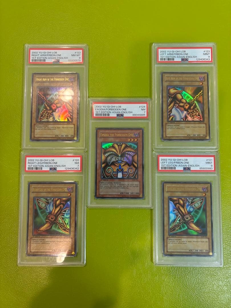 遊戯王【旧アジア版1st 】封印されしエクゾディア　5体コンプリートPSA鑑定品