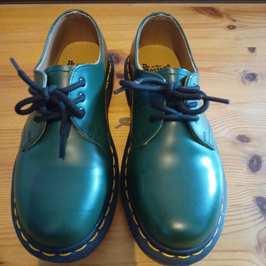 【美品】Dr.Martensマーチン3ホール 1461グリーンUK3　レディース
