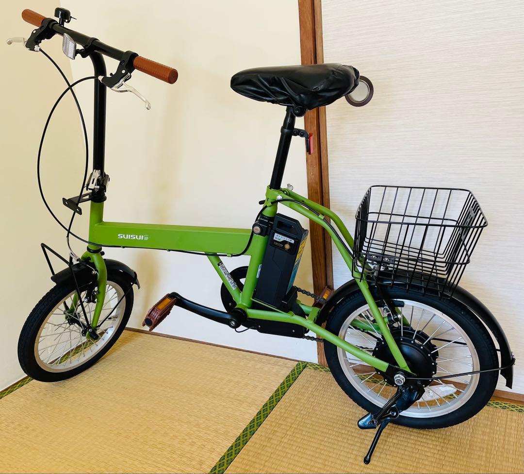 【ji ji】SUISUI 電動折りたたみ自転車 緑 16インチ