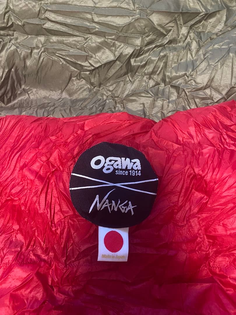 Ogawa Nanga 寝袋(羽毛600g)カーキ×レッド