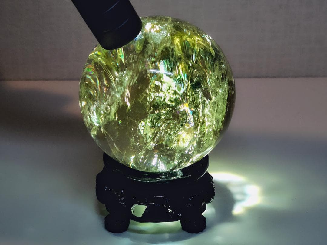シトリン 473g 水晶 丸玉 スフィア 原石 鑑賞石 自然石 誕生石 鉱石