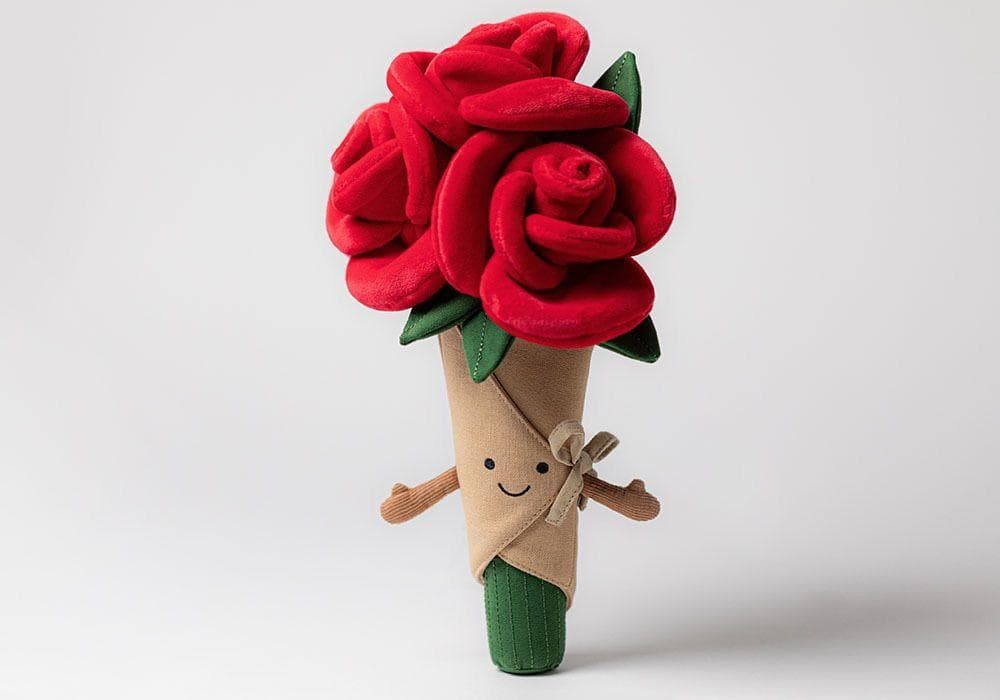 新品 　ローズブーケ　30cm 薔薇　花束　ぬいぐるみ　袋付