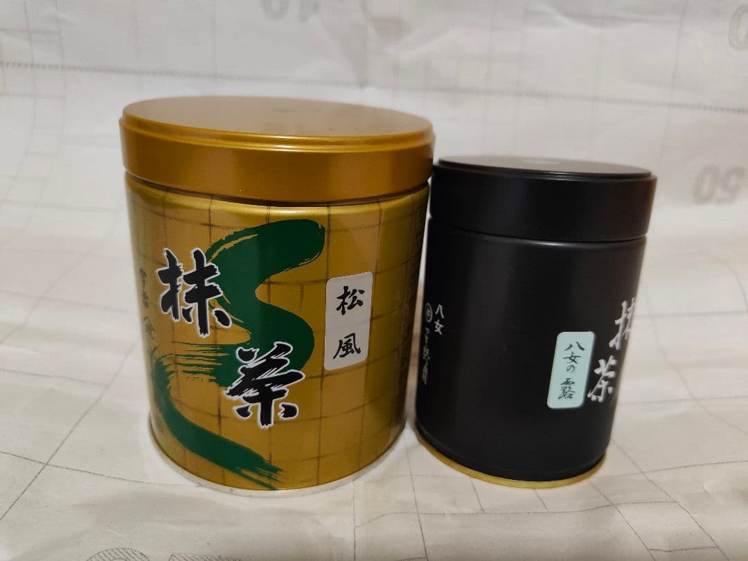 星野抹茶八女の露100gと山政抹茶松風300gセット