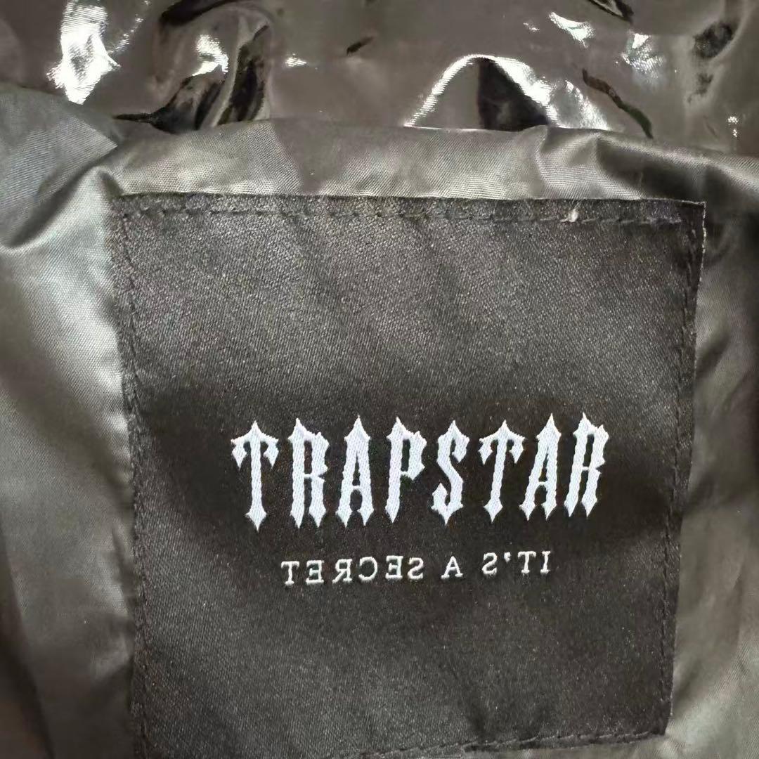新品 TRAPSTAR 光沢ブラック ダウンジャケット Sサイズ u