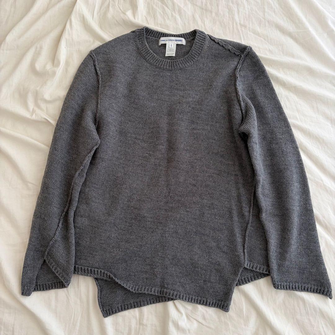 comme des garcons shirt ねじれ ニット グレー