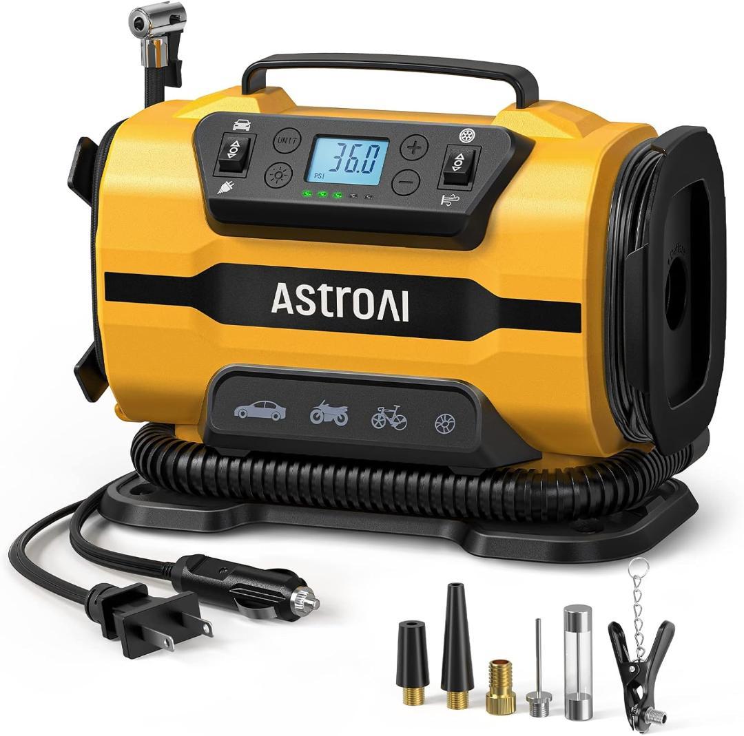 AstroAI エアーコンプレッサー 電動空気入れ 5 in 1 全バルブ対応