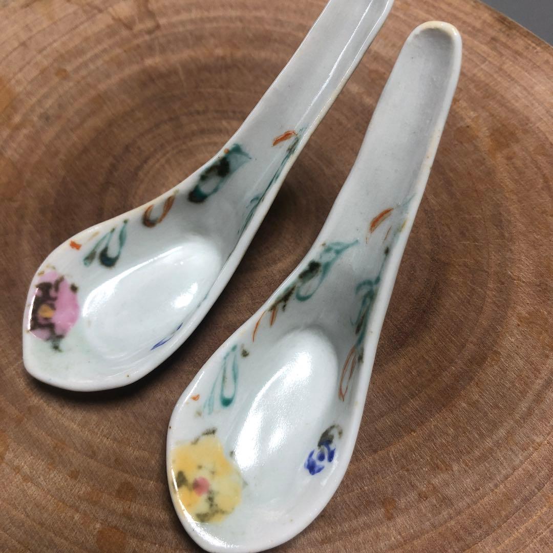 伊藤聡信さん　れんげ　レンゲ　2本セット　色絵　花　黄色　ピンク