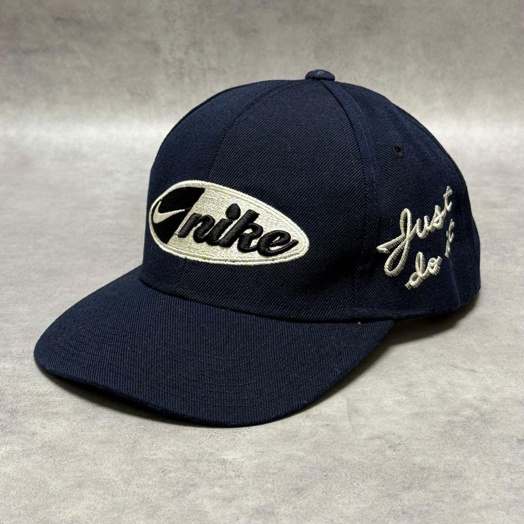 90s ヴィンテージ OLD NIKE ナイキ スナップバックキャップ ネイビー