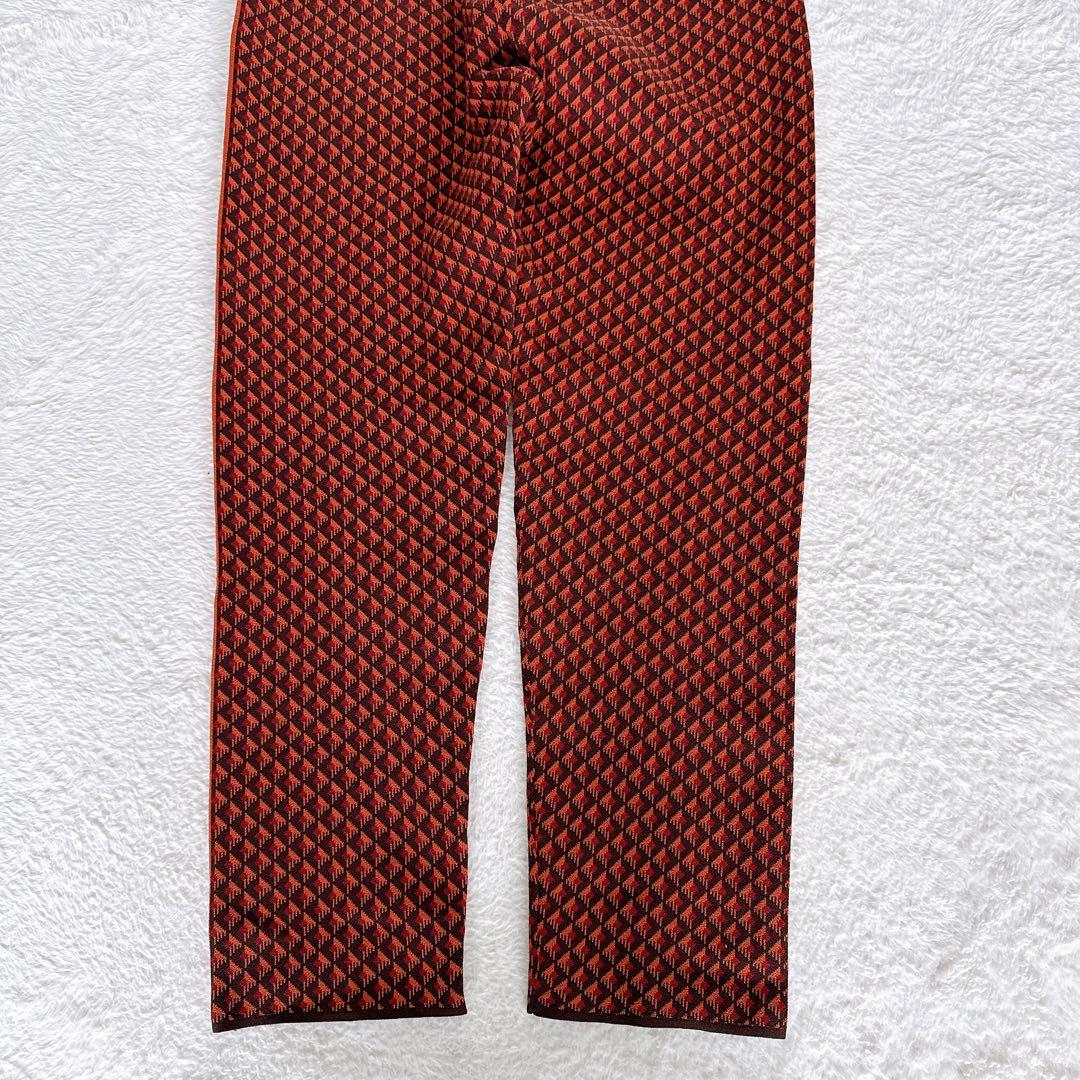 【ZARA】ジャージ風セットアップ ジャガード ブラウンオレンジ系 XLサイズ
