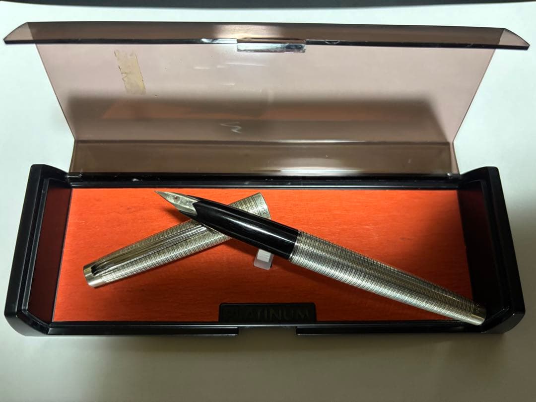 中古美品18KWG PLATINUM 万年筆 スターリングシルバー