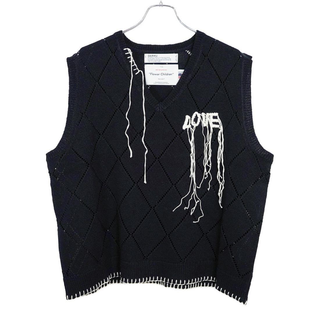 マ*ン様 貴重 21SS DAIRIKU ニットベスト アーガイル 刺繍