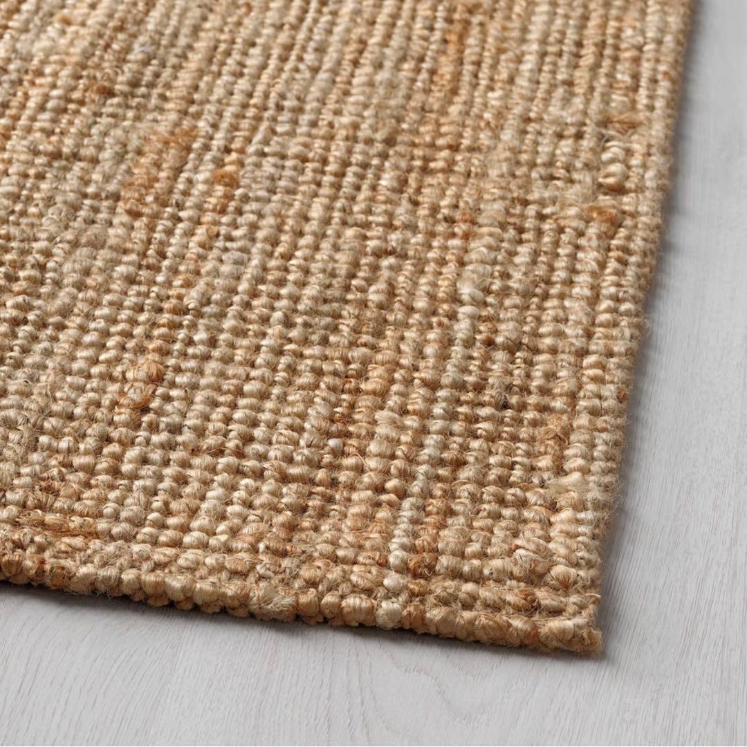 【美品】IKEA イケア LOHALS ローハルス ベージュラグ 133x195
