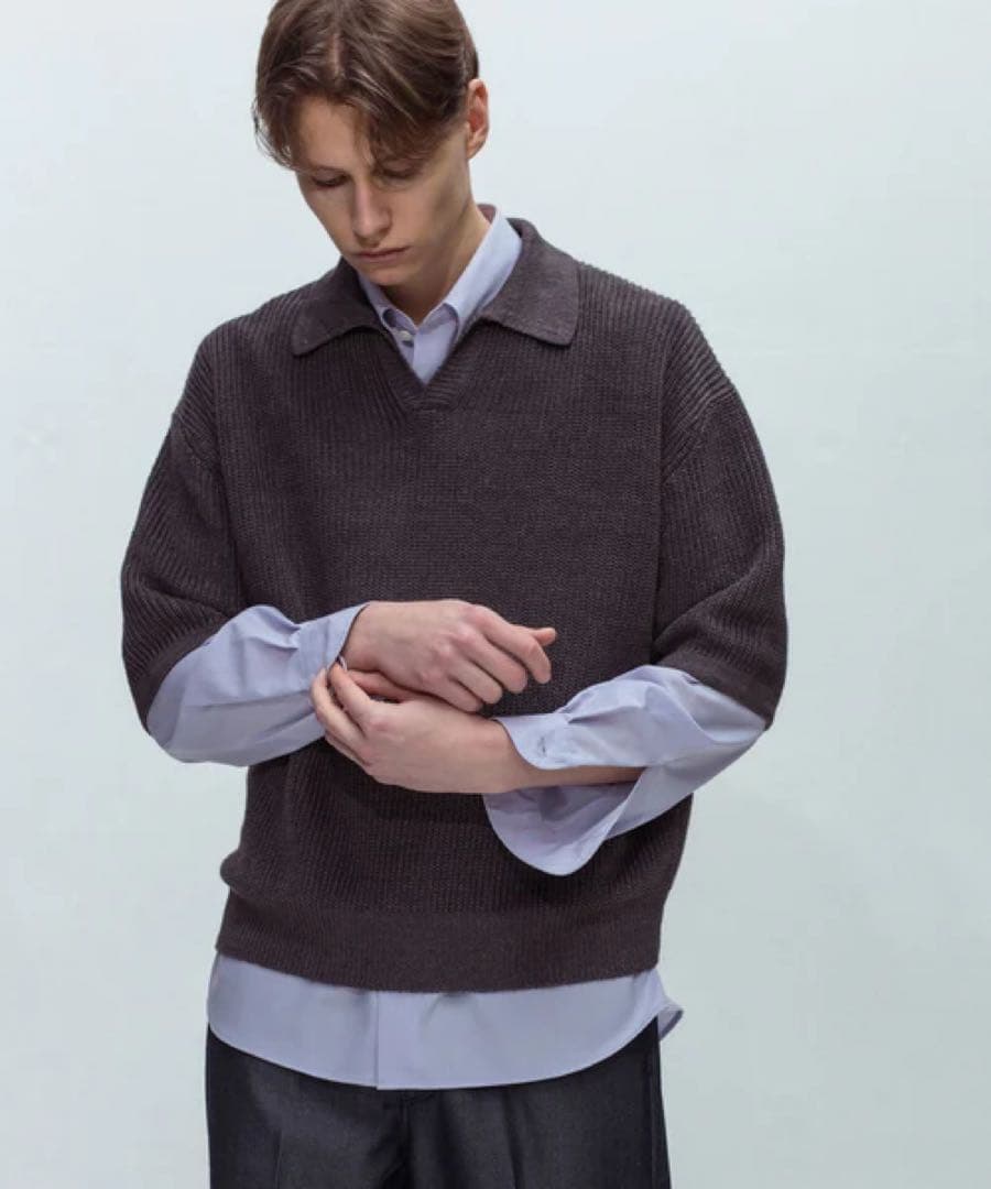 トップス FADE COLOR LINEN HALF SLEEVE SKIPPER